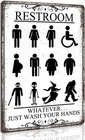 Funny Restroom Vintage Tin Metal Signs Home Décor Aluminum All Genders Witches a