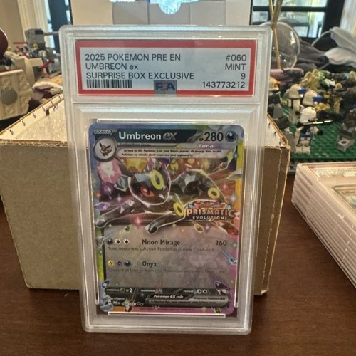 2025 POKEMON PRE EN-PRISMATIC EVOLUTIONS SURPRISE BOX EXCLUSIVE UMBREON EX PSA 9