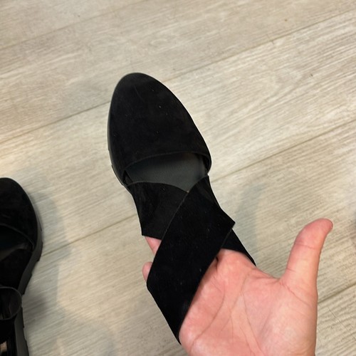 Eileen Fisher Buoy Black Suede Wedge Platform Sporty Sandals size 7 - Picture 5 of 11