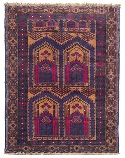 Rare Hand Knotted Vintage Afghan Adras Khan Balouch Wool Area Rug 6.2 x 3.4 Ft