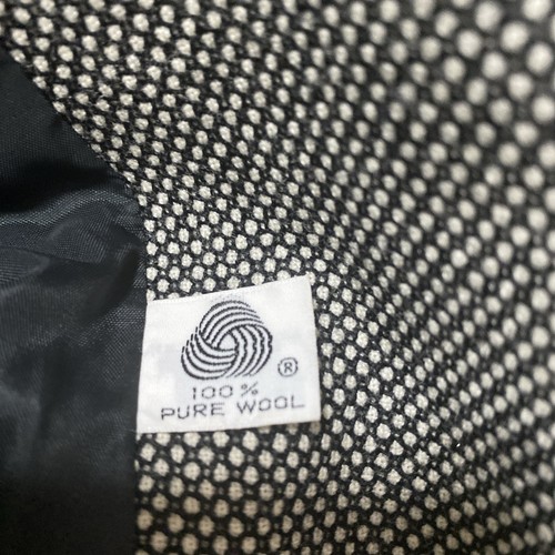 Vintage MM COHN Skirt Suit Set S10 WOOL Classic Black & White Work Wear - Picture 21 of 24