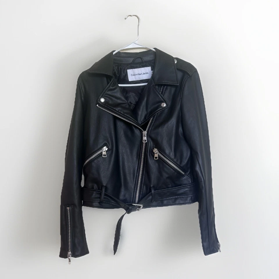 Calvin Klein Women's Small Black Leather Jacket - Image 2 of 4