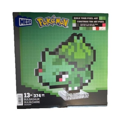 MEGA Pokémon Bulbasaur Pixel Art Building Set 374 Pieces Display Stand