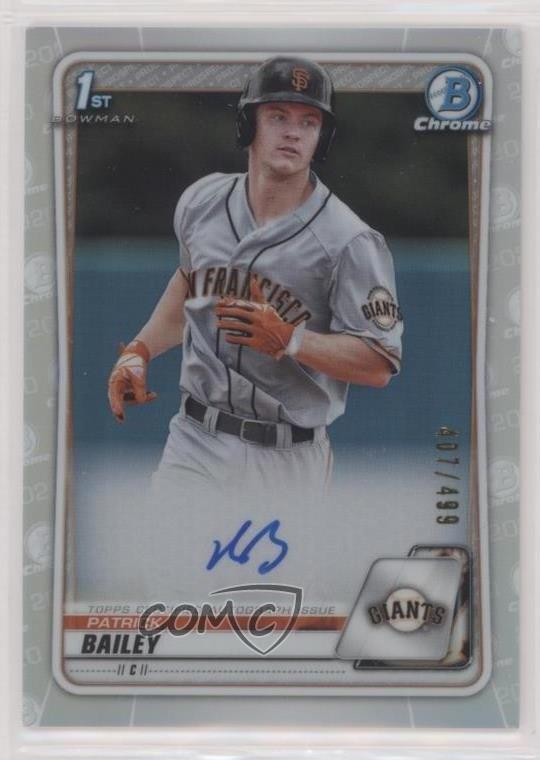 2020 Bowman Draft Chrome Picks Refractor 407/499 Patrick Bailey #CDA-PB Auto r7d