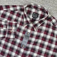 Jos. A. Bank Men's Traveler Shirt Size Large Red Plaid Non Iron Sportshirt NWT
