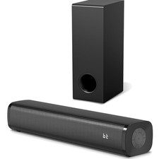 Sound Bar for Smart TV with Wired Subwoofers, 2.1 Channel Small TV Soundbar S...