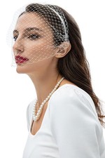 1920s Flapper Fascinator Bridal Wedding Mesh Veil Headband Fascinator Headband