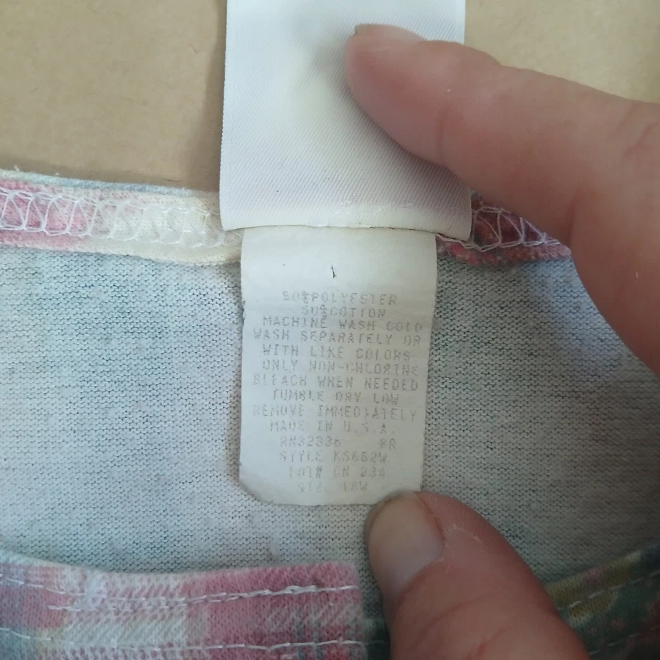 Camisa Blusa Recortada Vintage Años 80 Sin Límites Para Mujer L Floral A Cuadros Abotonada  Foto 4 de 4