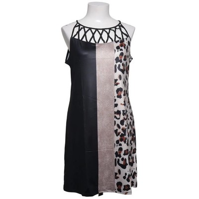 Kleid, Größe: S, Schwarz/Beige/Mehrfarbig, Polyester, Leopard, Damen #nfR