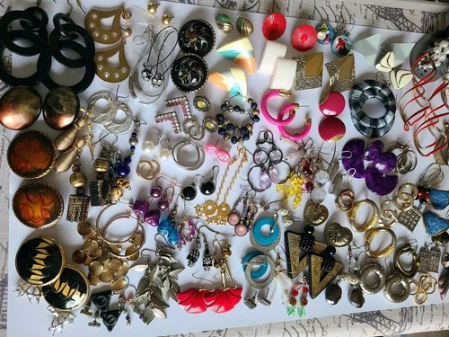 Vintage To Now Craft Junk Jewelry Lot Rhinestone Costume Repair Re-purpose