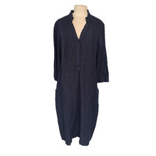💙 Leinen Kleid Dunkel Blau Backstage B116K Gr. -M- 40,42,M