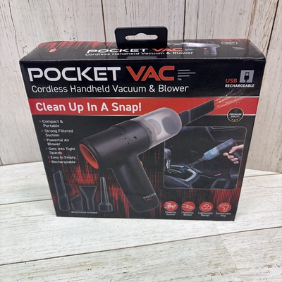 #ad Pocket Vac Rechargeable Handheld Vacuum w Accessories Portable As Seen on TV $14.99