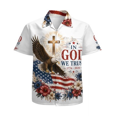 In God We Trust Patriotic Eagle Flag USA Christian Independence Day Hawaiian