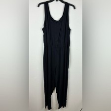Vintage Gemini Designs Black Sleeveless Jumpsuit Union Made in USA Size 20/40