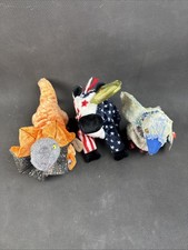 TY Beanie Babies Lot of 3 Slayer the Dragon Lefty 2000  Donkey Buzzy the Buzzard