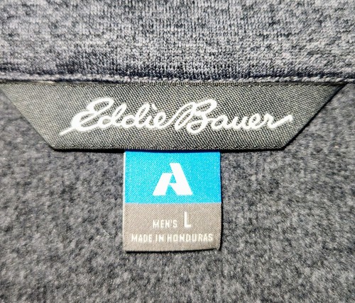 Eddie Bauer Mens First Ascent Fleece Shirt Size Large Gray Quarter Zip Jacket - Picture 4 of 9