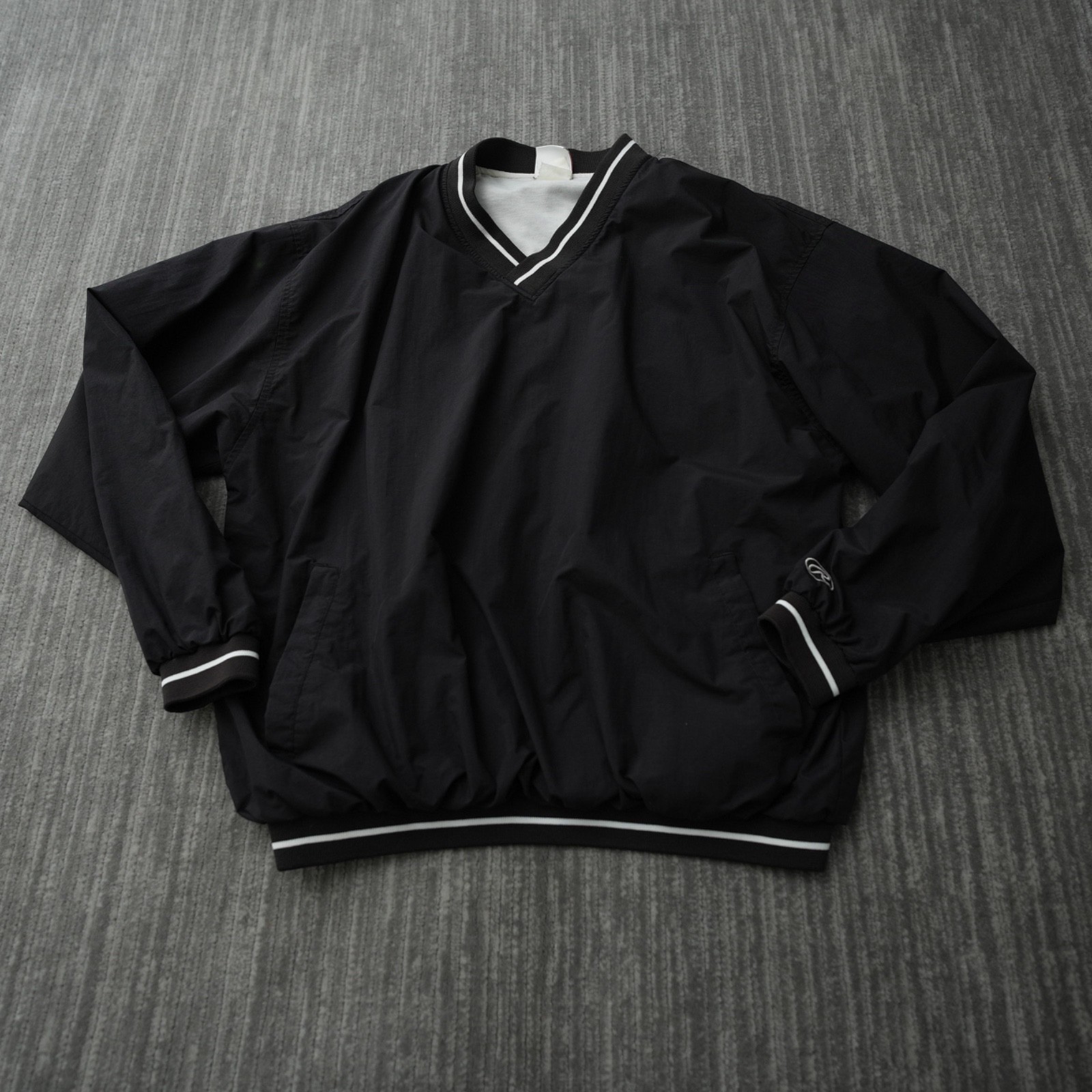 Rawlings Jacket Men Large Black Solid White Pullo… - image 1