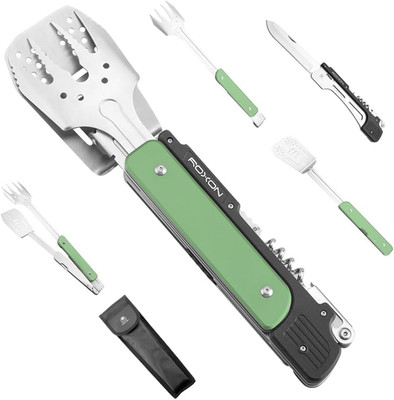 ROXON S601 14'' 6 in 1 MBT3 Folding Grill Utensils Set Fork Spatula Grilling Knif