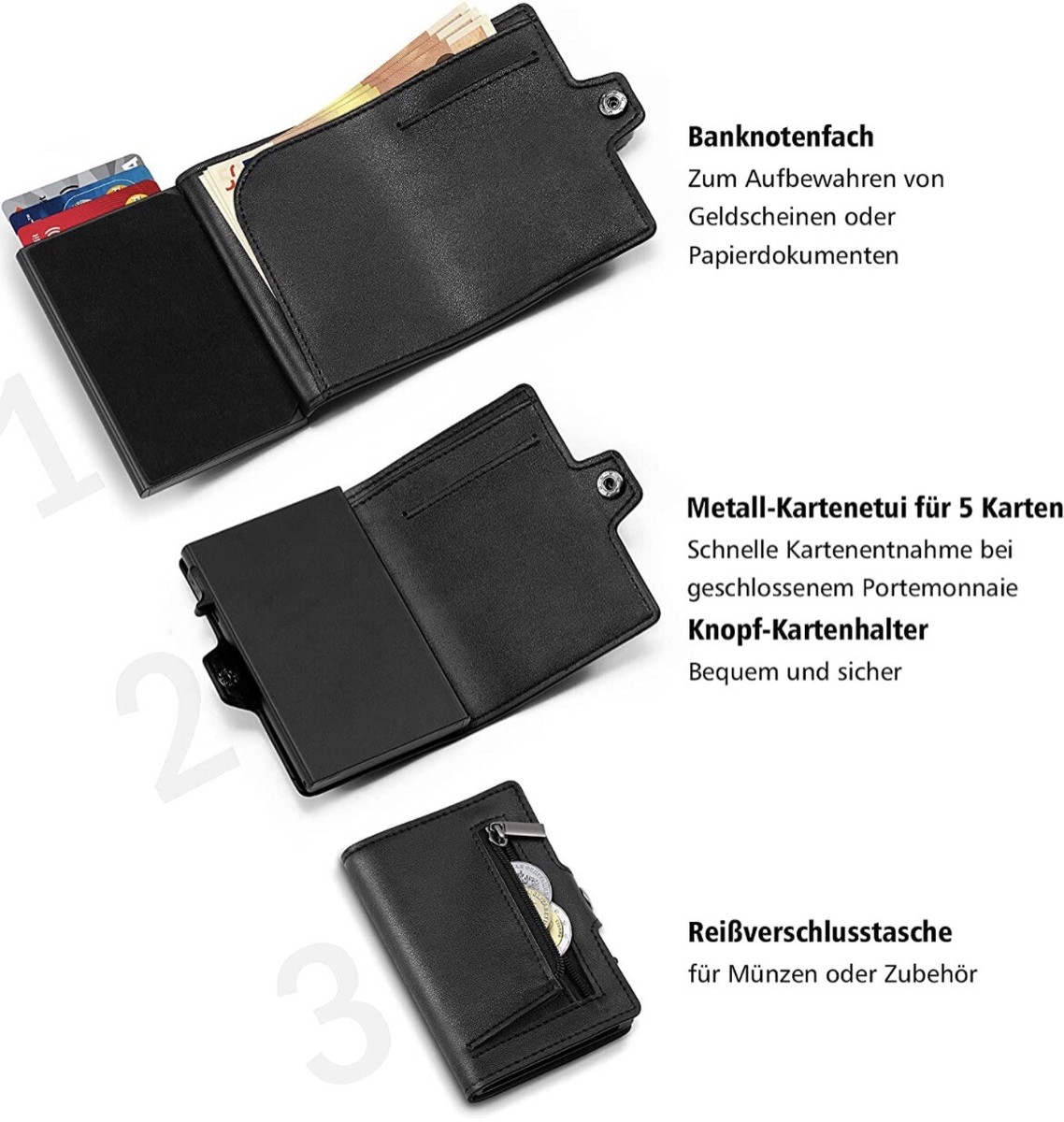 BEWMER Porta Carte di Credito 1 Schermato | Portafoglio Slim da Uomo e Donna | Porta Tessere e