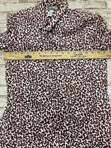 DIANE Von Furstenberg Dress 4 Brown White Collared Long Sleeve Cotton - Picture 5 of 7