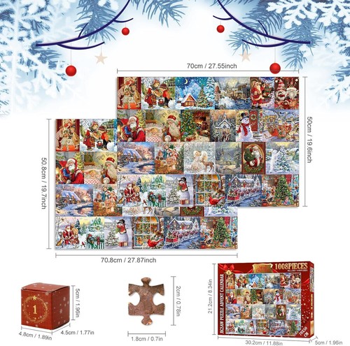 Puzzle Adventskalender Erwachsene 24 Tage Weihnachten Kalender Frauen Männer - Bild 3 von 6