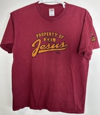 Vintage Y2K Property Of Jesus T Shirt Red Large Made In USA 90s