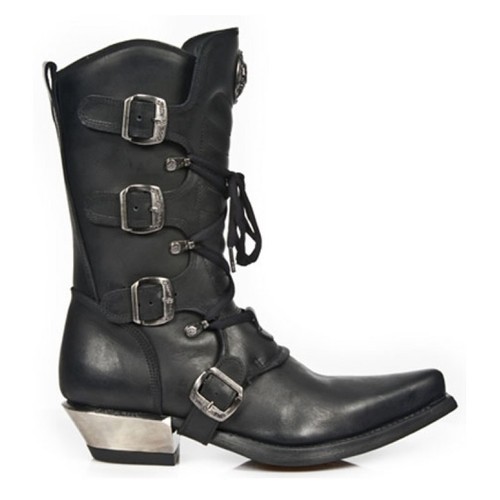 nera Newrock 7993 con con in pelle New Donna in cerniera Goth pizzo fibbia Rock c2 0nx0XrO