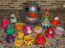 BUNDLE LOT 17 RUBBER DUCKS  DONUTS  CHARACTER PARTY CRUISE DUCKIES COLLECTION