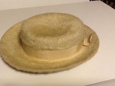Vintage Betmar Fur hat Cream Color Imported Fur