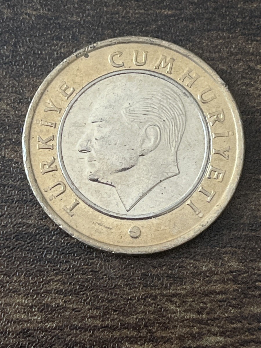 2021 Turkey Lira 1 Turk Lirasi Bi-Metallic Actual Coin