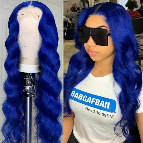 blue wig human hair