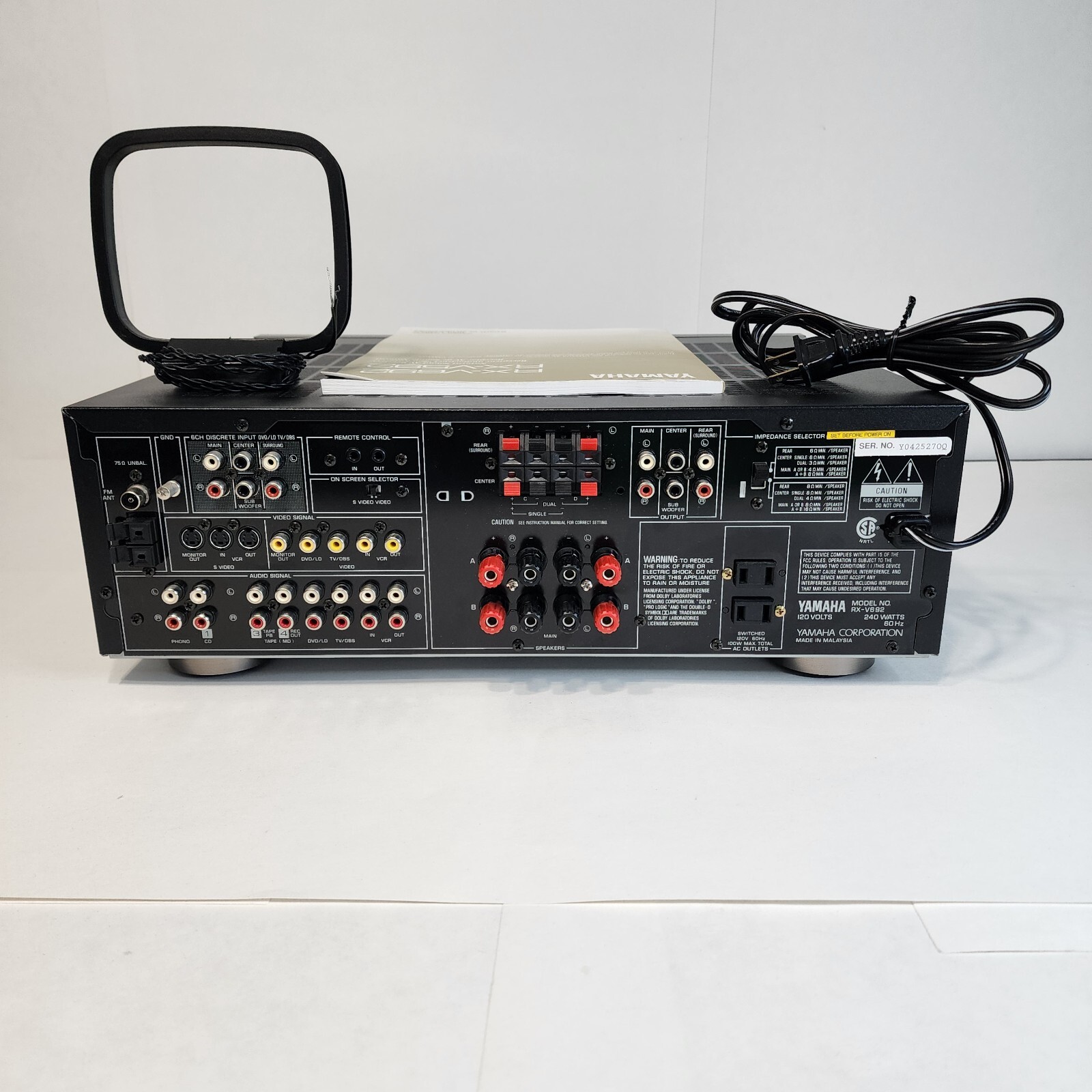 Yamaha RX-V692 Natural Sound AV Dolby Surround 240 Watt 5.1 Chan ...