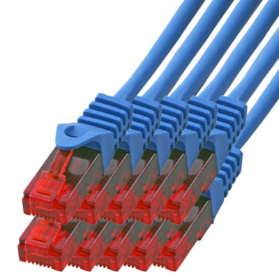 10 x 1,5m CAT.5 Gigabit Patchkabel Netzwerkkabel blau LAN Netzwerk Kabel CAT5