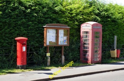 Photo 6x4 Local facilities at Caunton Postbox, village notice board and t c2014