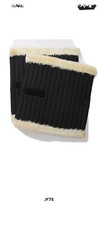 Bandagen leg wraps. Dark blue with Faux fur trim. 33x45.