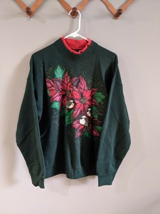 poinsettia christmas sweater