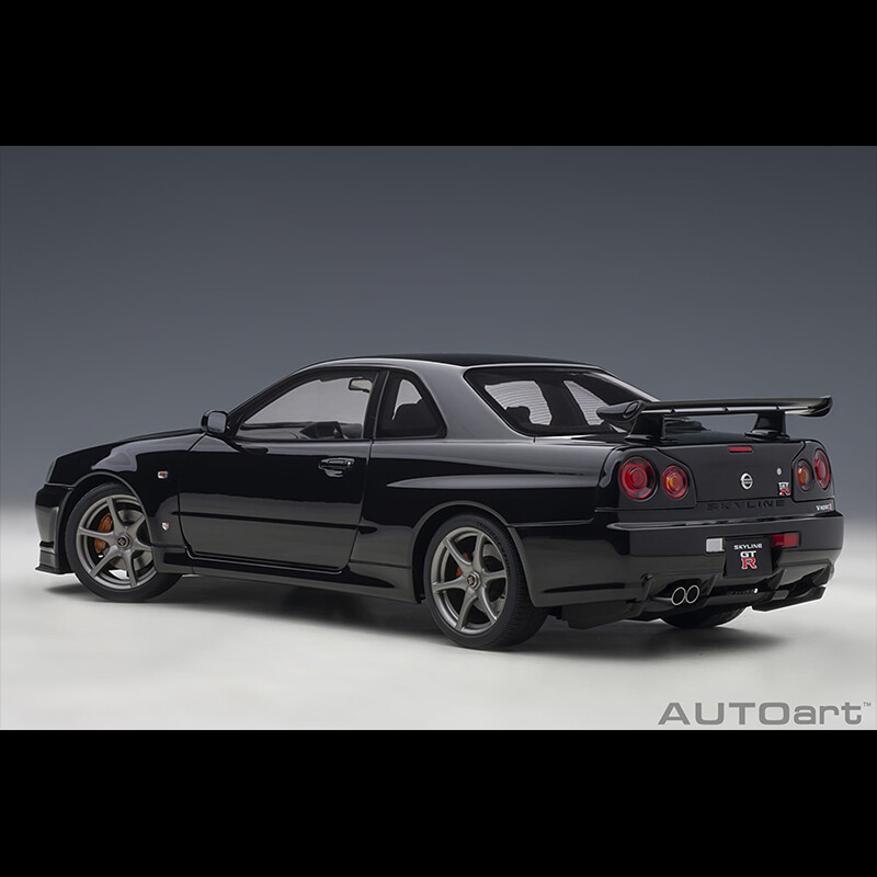 AUTOart 1:18 Nissan Skyline GTR R34 V-Spec II Schwarz Diecast