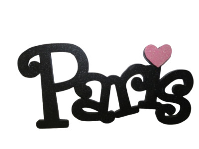 Paris Wooden Letters Paris Decor Word Sign Parisian Themed Wall Hanging Black