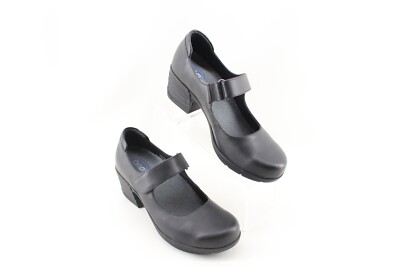 Sanita Daria Black Leather Clogs Mary Jane Size 41EU 9.5-10US Orthofeet Insoles