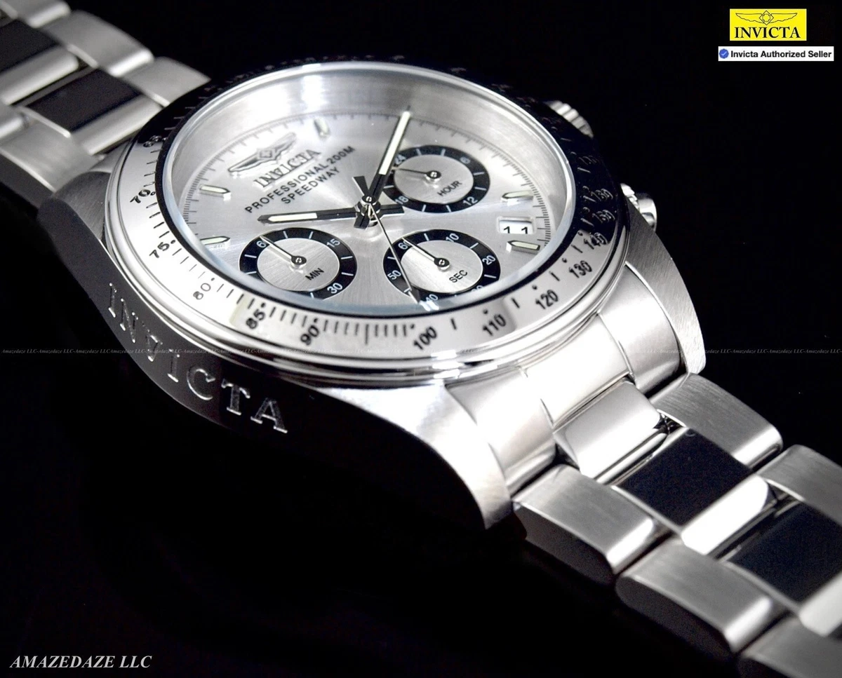 NEW Invicta Men s 40mm Speedway Chronograph Stainless Steel SILVER DIAL Watch