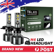 2x 24000LM Car H4 Headlight Globes Bulbs LED Lamp High Low Beam White 6000K