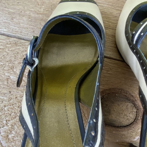 Circa Joan & David Women Slingback Peep-Toe Heels Size 9M Taupe & Bronze Leather - Picture 14 of 16