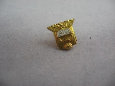 #ad #ad Gold Tone School Lapel Pin Tie Tack quot;ASquot; on Book Eagle Lamp $15.00