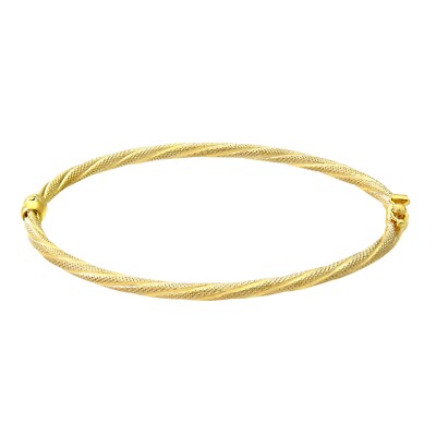 Armreif 9 kt Gelbgold 6 x 5 cm Durchmesser 2,8 Gramm Gewicht Twist Design von Citerna