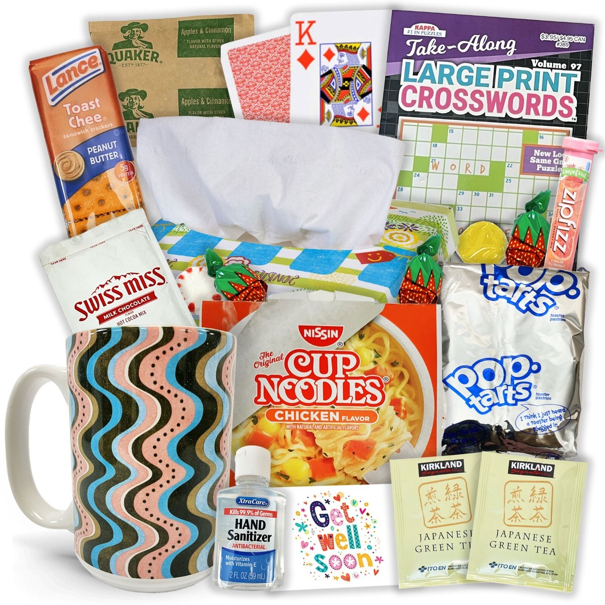 Care Package Variety Pack Gift Snack Box, Mug, Soup, Cards, Hot
