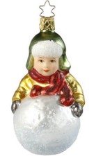 Inge Glas Snowball Boy Rollin in the Snow 1-050-15 German NEW w/FREE Gift Box