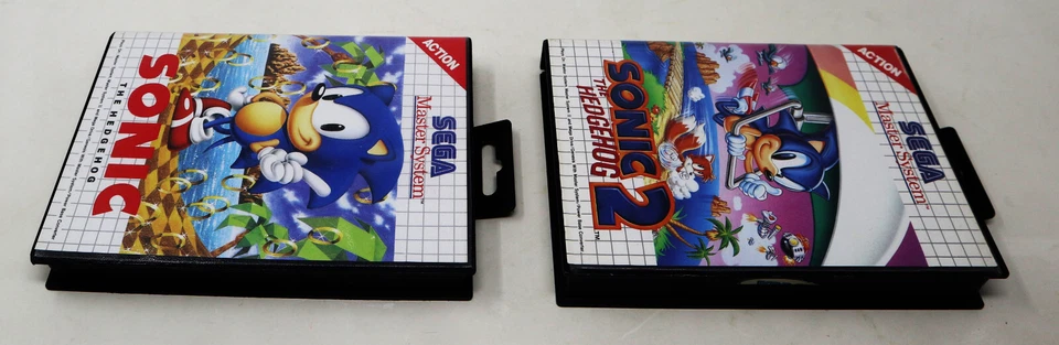 VINTAGE 1991 1992 90s SEGA MASTER SYSTEM SONIC THE HEDGEHOG 1 & 2 VIDEO GAME LOT - Image 4 of 4