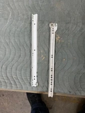 14" White Epoxy Coated White Euro Drawer Slides Kitchen Closet