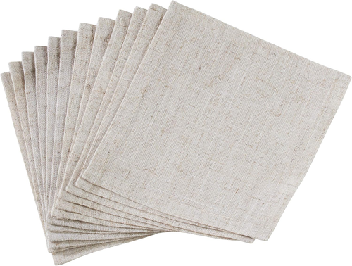 Collection Solid Color Poly and Linen Blend Toscana Napkins with No Hemstitch Bo - Picture 3 of 12