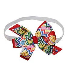 WD2U Baby Girls 4.5" Chevron Crayon Back to School Layered Hair Bow Headband